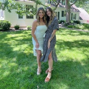 Black floral button up dress with slit